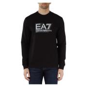 Katoenen sweatshirt met voorlogo print Emporio Armani EA7 , Black , He...