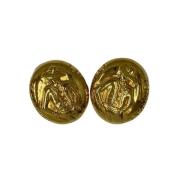 Pre-owned Metal earrings Chanel Vintage , Yellow , Dames