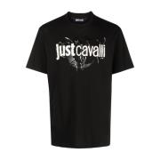 Zwarte Grafische T-shirts en Polos Just Cavalli , Black , Heren