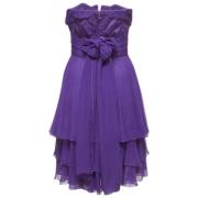 Pre-owned Silk dresses Dolce & Gabbana Pre-owned , Purple , Dames