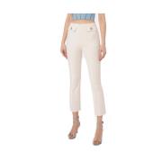 Geknipte broek met gouden details Elisabetta Franchi , Beige , Dames