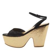 Pre-owned Suede sandals Bottega Veneta Vintage , Black , Dames