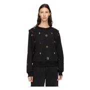 Geborduurde Maja Sweater Sea NY , Black , Dames