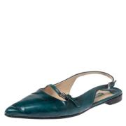 Pre-owned Leather mules Prada Vintage , Green , Dames