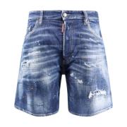 Denim Bermuda Shorts met gescheurd effect Dsquared2 , Blue , Heren