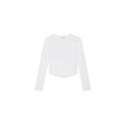 Jane Ronde Hals T-shirt - Wit Anine Bing , White , Dames