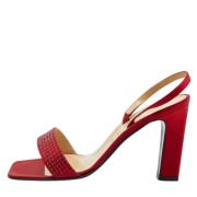 Pre-owned Satin sandals Celine Vintage , Red , Dames