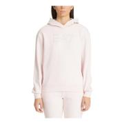 Effen Hoodie met Capuchon, Logo, Strass Emporio Armani EA7 , Pink , Da...