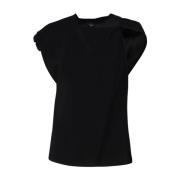 Zwarte Mouwloze Katoenen Shirt Pinko , Black , Dames