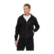 Relaxte rits hoodie - Zwart Calvin Klein , Black , Heren