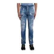 Blauwe Denim Skinny Jeans Dsquared2 , Blue , Heren