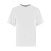 Stretch Katoenen Crew Neck T-Shirt Antonelli Firenze , White , Dames