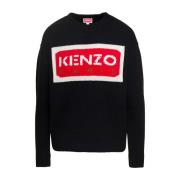 Zwarte Logo Jumper Sweaters Kenzo , Black , Dames