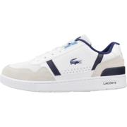 Contrasterende Leren Sneakers Lacoste , White , Heren