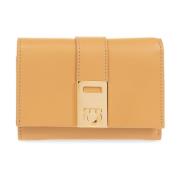 Leren portemonnee Salvatore Ferragamo , Beige , Dames