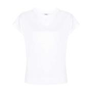 Katoenen T-shirt met kapmouwen Peserico , White , Dames