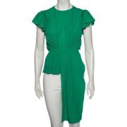 Pre-owned Silk tops Balenciaga Vintage , Green , Dames