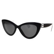 Stijlvolle Cat-Eye Zonnebril Miu Miu , Black , Dames