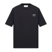 T-shirt met logo Ami Paris , Black , Heren