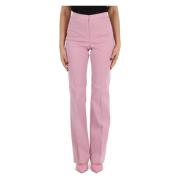 Wijde linnen en viscose broek Pinko , Pink , Dames