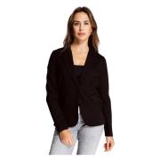 Zwarte Blazer met Ritsdetails Zhrill , Black , Dames