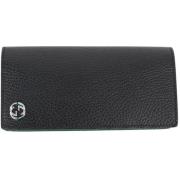 Heren Bifold Portemonnee in Zwart en Groen Leer Gucci , Black , Dames