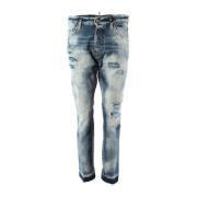 Stijlvolle Blauwe Cropped Jeans voor Mannen Dsquared2 , Blue , Heren