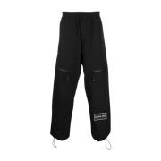 Zwarte Gremlin Broek met Logo Patch 44 Label Group , Black , Heren