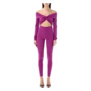 Elegant Off Shoulder Jumpsuit Andamane , Purple , Dames