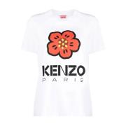 Bloemenprint T-shirt Kenzo , White , Dames