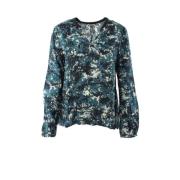 Blauwe Viscose Blouse voor Dames Tommy Hilfiger , Blue , Dames