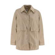 Nylon Gewatteerd Blouson Jack met Grote Zakken Aspesi , Beige , Dames