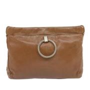 Pre-owned Leather clutches Prada Vintage , Brown , Dames