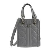 Pre-owned Leather totes Gucci Vintage , Gray , Dames