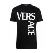 Logo T-shirt van katoen Versace , Black , Heren