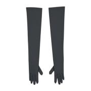 Lange handschoenen van stretchsatijn Dolce & Gabbana , Gray , Dames