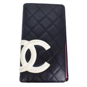 Pre-owned Leather wallets Chanel Vintage , Black , Dames