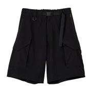 Gewassen Bermuda Shorts Y-3 , Black , Heren