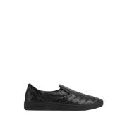 Zwarte Leren Instappers Bottega Veneta , Black , Heren