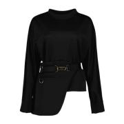 Katoenen sweatshirt met verwijderbare zak Fendi , Black , Dames