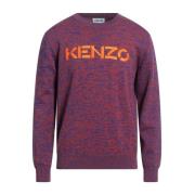 Blauwe Katoenen Trui met Logodetail Kenzo , Multicolor , Heren