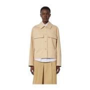 Korte Katoenen Gabardine Jas Semicouture , Beige , Dames