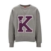 Grijze Katoenen Sweatshirt met Patchdetails Kenzo , Gray , Heren
