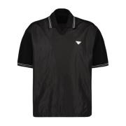 Bicolor Polo Shirt Prada , Black , Heren