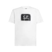 Wit Katoenen Jersey Label T-shirt C.p. Company , White , Heren