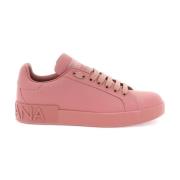 Portofino Leren Sneakers Dolce & Gabbana , Pink , Dames
