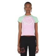 Tweekleurig T-shirt met logo print Maisie Wilen , Pink , Dames