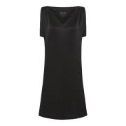 V-hals Jurk RRD , Black , Dames