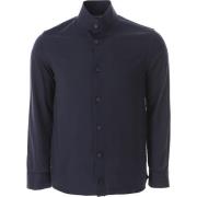 Blauwe Marine Standkraag Shirt Emporio Armani , Blue , Heren