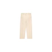 Ecru Loose Fit Hoge Taille Broek Nn07 , White , Heren